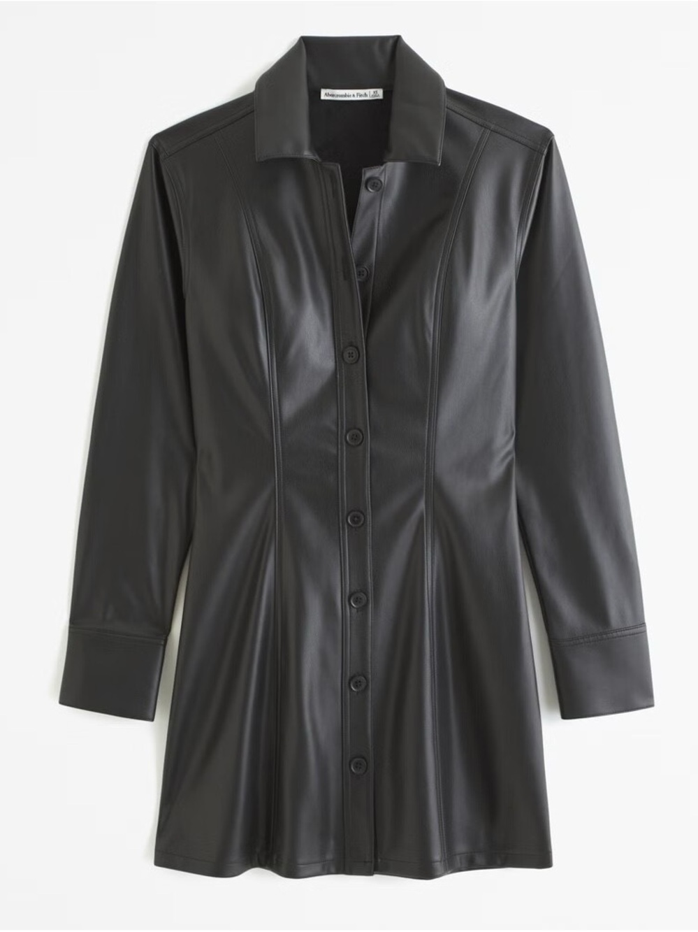 Abercrombie & Fitch Black Leather Button Front Dress